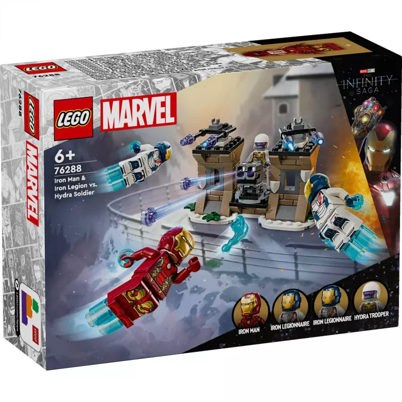 Set de construcción LEGO 76288 Marvel Super Heroes Iron Man Iron Legion con minifigura de soldado HYDRA, modelo construible