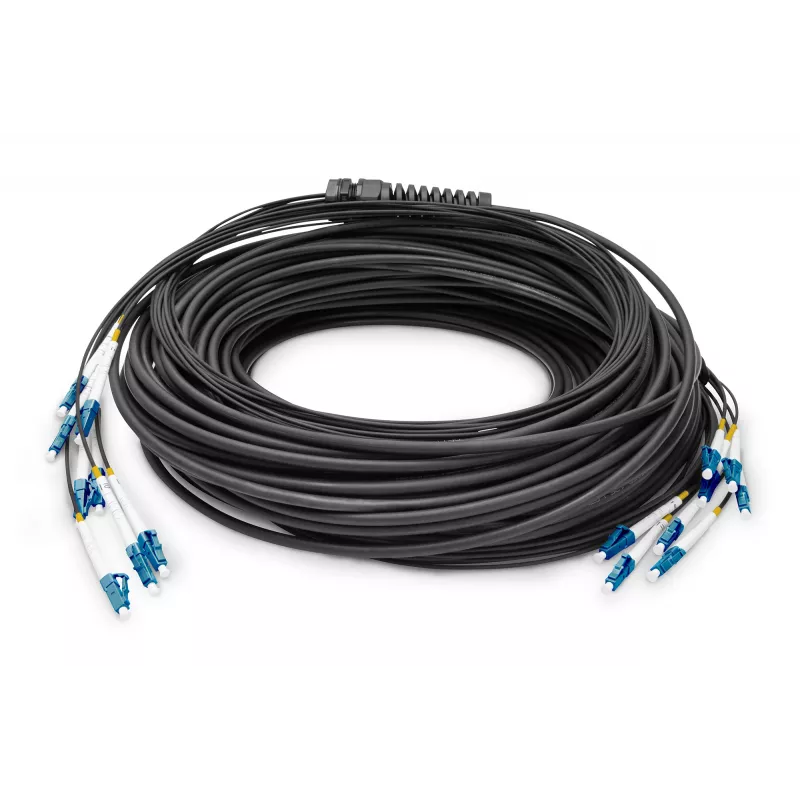 Cable breakout universal de fibra óptica DIGITUS LWL preensamblado, monomodo OS2, 8 fibras, LC/UPC - LC/UPC