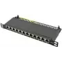 LogiLink - Panel de parcheo - Montaje en rack - RJ-45 X 12 - negro, RAL 9005 - 0,5U - 25,4 cm (10)