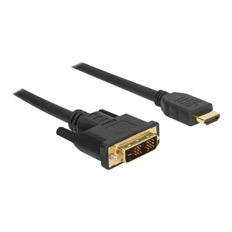 Adaptador de cable de vídeo DeLOCK 85582 1 m HDMI Type-A DVI-D Negro
