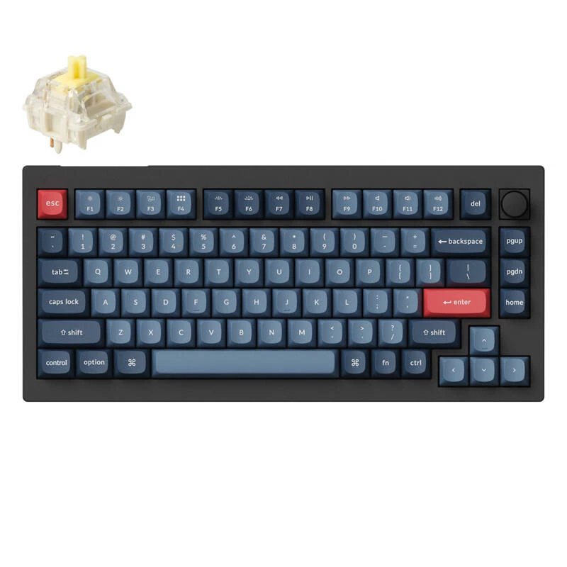 Teclado Keychron V1 Max universal USB RF Wireless Bluetooth Negro Gris 75% Mecánico