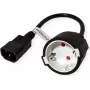 VALUE cable de alimentación, C14 a CEE7/3, máx. 10A (2300W), solo para uso en SAI, negro, 0,3 m