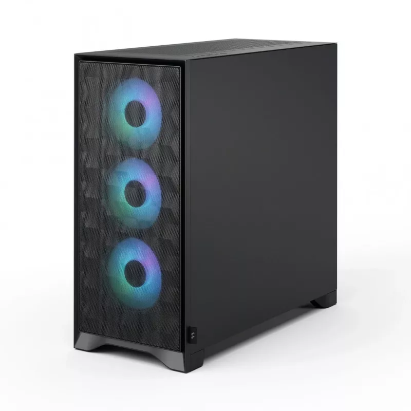 Caja de PC semitorre Fractal Design Pop 2 Air negra sólida — compatible con ATX, 3 ventiladores frontales de 120 mm, bahías de 2,5/3,5