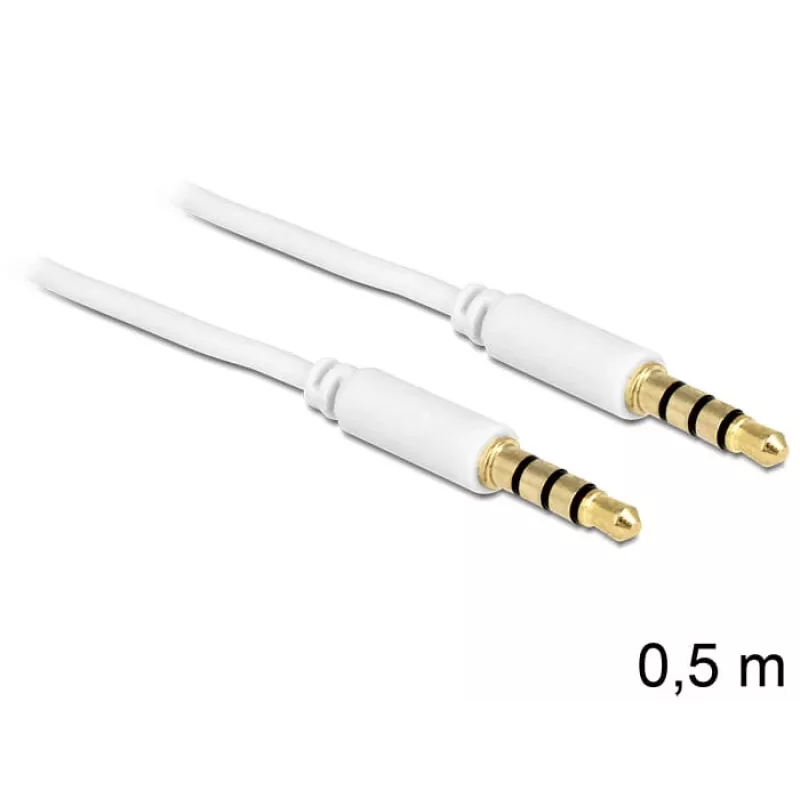 Cable de audio 3,5mm DeLOCK 83439 0,5m blanco