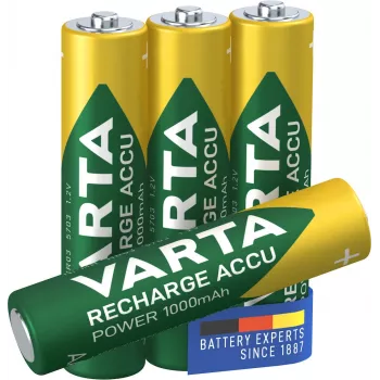 VARTA HR03 AAA Recharge Accu potencia 1000 mAh 05703 pilas recargables 4 uds. verde, amarillo