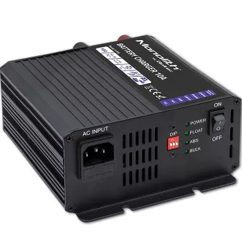 Cargador de baterías Qoltec Smart Monolith para baterías LiFePO4 AGM GEL SLA | 10A | 12V