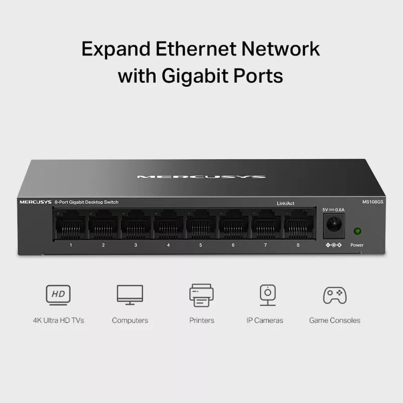 Switch de sobremesa Mercusys 8 puertos Gigabit