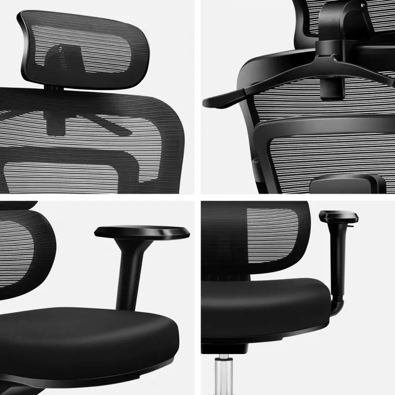 Silla de oficina giratoria mark adler Expert 4.9 modelo 5701-65776 — malla, reposacabezas regulable, soporte lumbar, altura de asiento 44–52 cm, carga máx. 150 kg