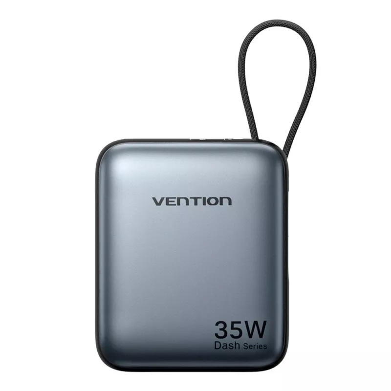 Vention FHEH0 batería externa 10000 mAh 35 W con cable USB-C, gris