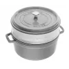 STAUB La Cocotte olla redonda de hierro fundido con inserto 40508-819-0 - 3,8 ltr. Graphit