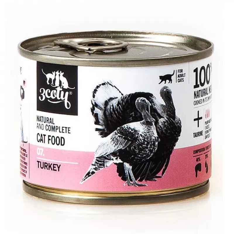 3COTY 07. Pavo - comida húmeda para gatos - 180g