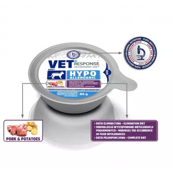 VET RESPONSE Hipoalergénico Cerdo - Comida húmeda para gatos - 85 g