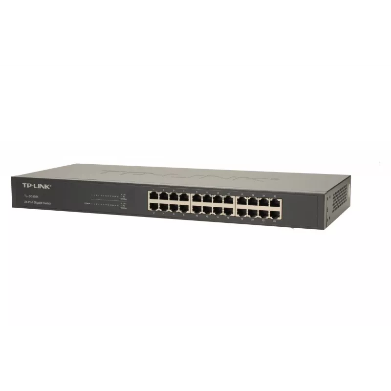TP-Link Switch de red Gigabit de 24 puertos para rack, no gestionado, Gigabit Ethernet (10/100/1000), full duplex, montaje en rack, 1U