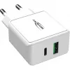 ANSMANN HC218PD - fuente de alimentación - 18 vatios - 3000 mA - PD, QC 3.0 - 2 puertos de salida (USB, USB-C) - blanco (1001-0111)
