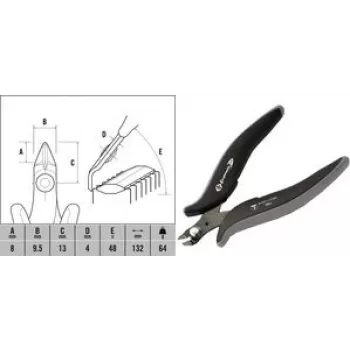 Alicate de corte c.k tools T3884 mini cabeza de corte ESD — alicate diagonal de precisión para electrónica