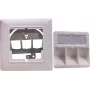 Toma de conexión Helos 371985 3 módulos blanco puro – accesorio de red para montaje en pared