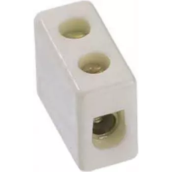 Borna eléctrica Bachmann 950.000, porcelana, blanca, altura 12 mm