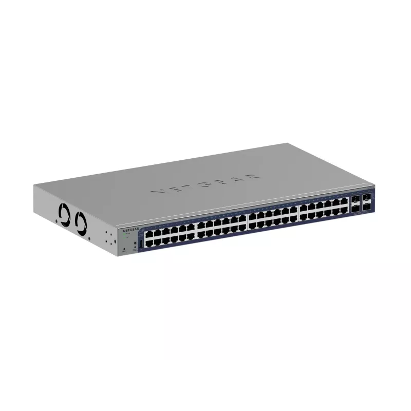 Switch Gigabit Ethernet gestionado Netgear GS752TX, 48x RJ-45 10/100/1000, soporte 10G, rack 1U, gris