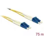 Cable de fibra óptica InfiniBand DELOCK 75 m OS2 2x LC a 2x LC, 9 µm, amarillo/azul