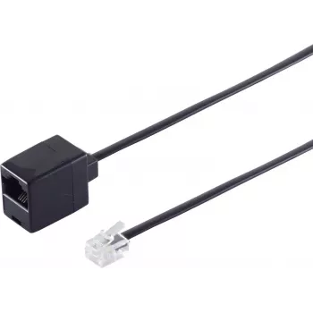 Cable de teléfono ShiverPeaks 70235 RJ11 6/4, 15 m, negro