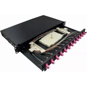LogiLink F12LC4B - LC - gris - metal - montaje en rack - 1HE - 480 mm (F12LC4B)