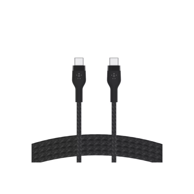 Cable BoostCharge USB-C/USB-C silicona trenzada 2 m, negro