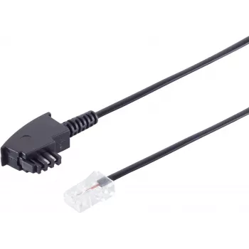 Cable de conexión telefónica ShiverPeaks 70002-0.5 — conector macho TAE-F a conector macho RJ45, 0,5 m