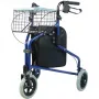 Andador REHA FUND RF-621 de tres ruedas, con cesta y bolsa