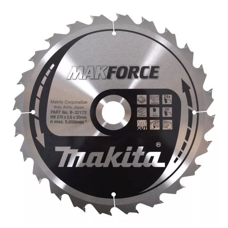 Makita MAKFORCE B-32172 disco de sierra circular para madera 270x30x24z