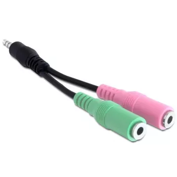 Adaptador de audio Delock - conector macho minijack estéreo a conector hembra minijack estéreo