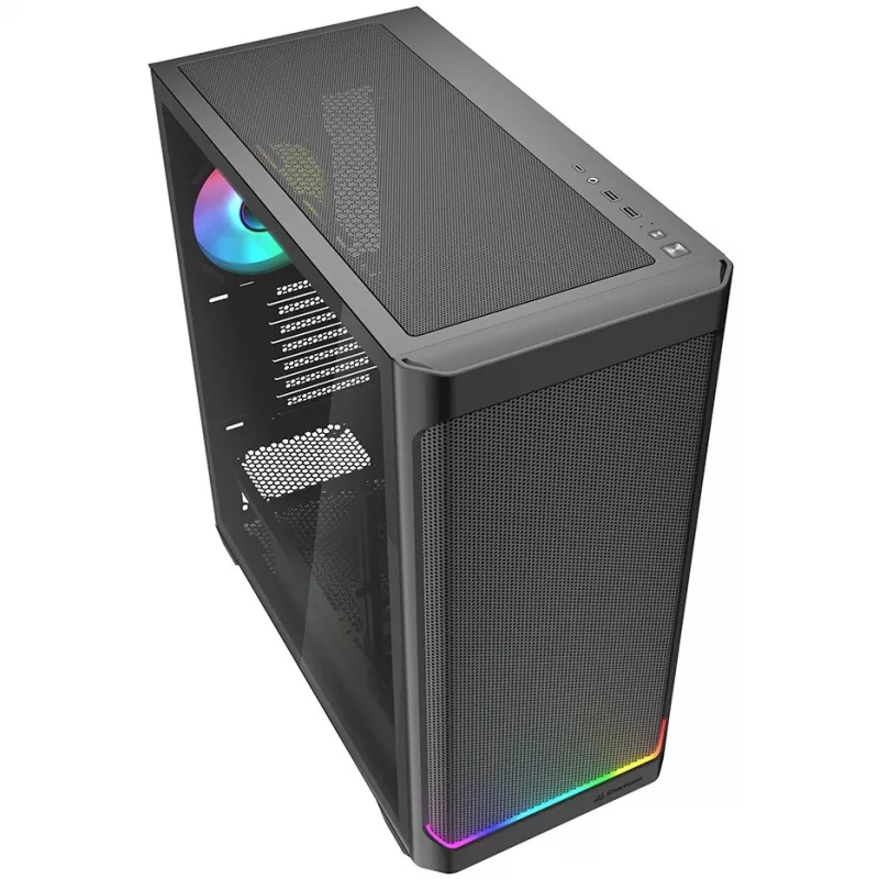Caja de PC Sharkoon AK4W RGB Strip Midi Tower Negra