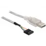 Cable DeLOCK 83078 USB 2.0-A macho a pin header, 70 cm