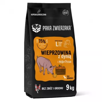 Comida seca para perros PAKA ZWIERZAKA cerdo con calabaza L 9 kg – Adult Maintenance, monoproteica, 29 % proteína, 15 % grasa