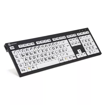 Logickeyboard XL Print Universal USB QWERTZ alemán negro blanco