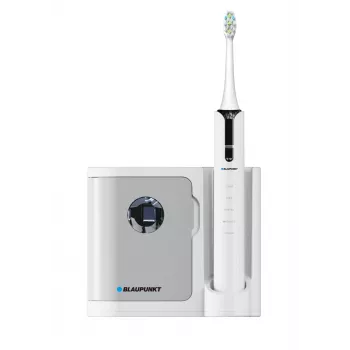 Cepillo de dientes eléctrico vibratorio BLAUPUNKT DTS711 – 5 modos, 48.000 movimientos/min., batería integrada, 4 cabezales, base de carga con esterilizador UV