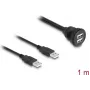 Cable USB 2.0 DeLOCK 2 x USB Type-A macho a 2 x USB Type-A hembra 1 m negro