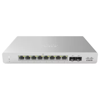 Cisco - Meraki Cloud Managed MS120-8 - switch - gestionado - 8 x 10/100/1000 (PoE+) + 2 x Gigabit SFP montaje en pared sobremesa PoE+ (124 W)