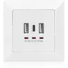 DIGITUS DA-70618 - salida USB - USB, USB Type C - 2 puertos USB, 1 conector hembra USB-C - 3,1 A - RAL 9003, blanco señal