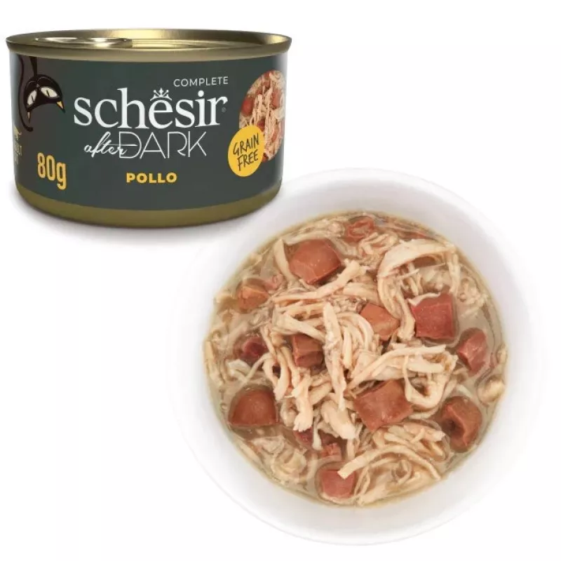Comida húmeda Agras Pet Foods Schesir 80 g — pollo, sin cereales, adulto, todas las razas