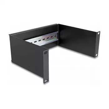 Panel de rack DeLOCK 10 pulgadas para carril DIN 2U negro metal 180 mm