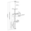Maclean MC-791N soporte de TV telescópico de suelo a techo con estante, 37-70 pulgadas, 30 kg