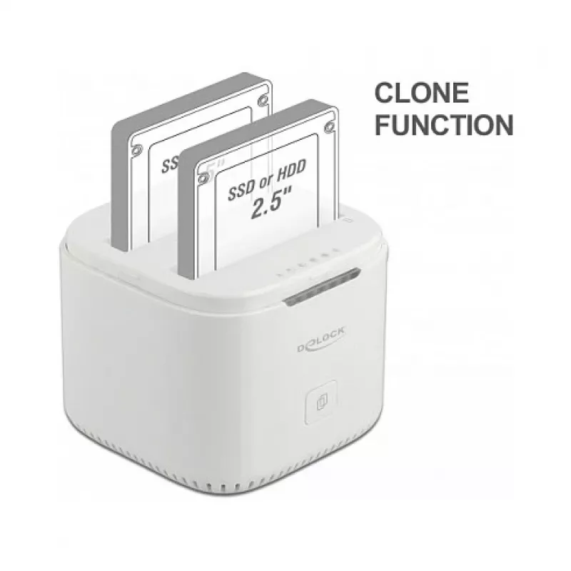 Estación de acoplamiento DeLOCK USB Type-C™ 3.2 para 2 x discos duros/SSD SATA de 2,5 inch
