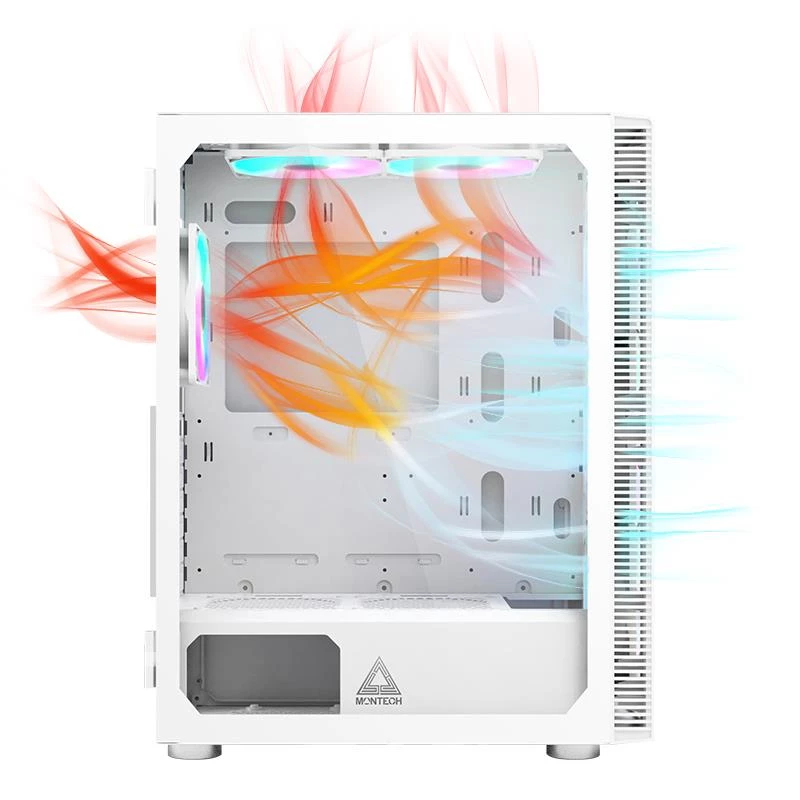 Caja de PC Montech X3 GLASS torre Midi blanca