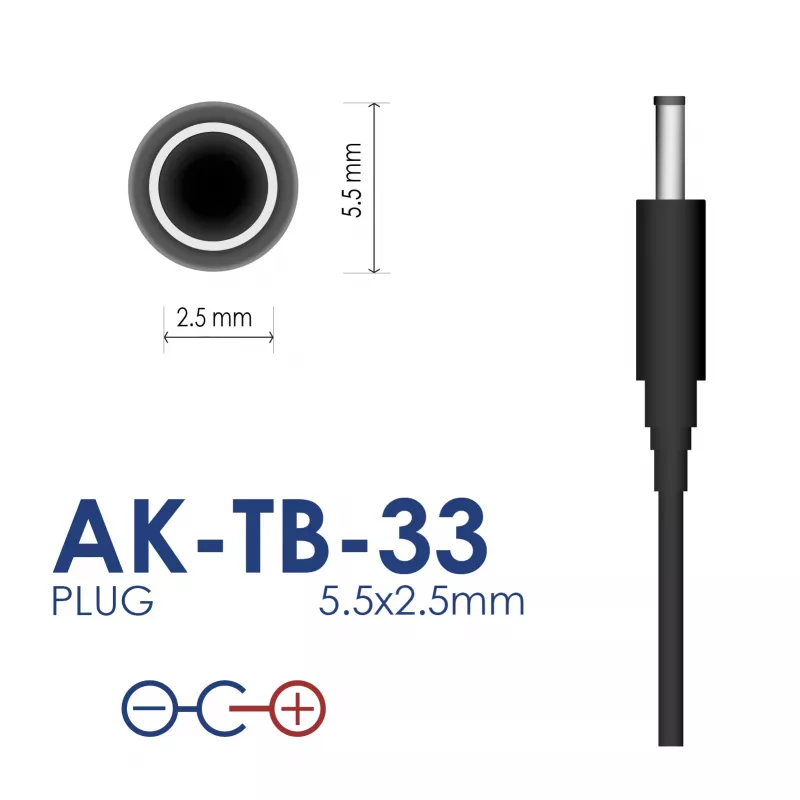 Fuente de alimentación universal Akyga AK-TB-33, 5 V, 2 A, 10 W, 5,5 x 2,5 mm, 1,5 m