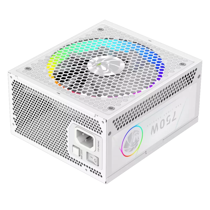 Gamemax fuente de alimentación, 80 PLUS, Gold | RGB 750G WH | 750 W