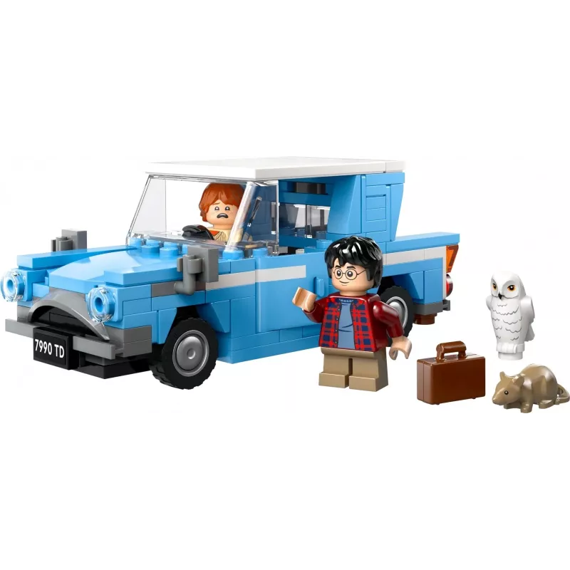 LEGO Harry Potter Coche volador Ford Anglia, juguete para niños y niñas a partir de 7 años, modelo construible con minifigura de Ron Weasley y Hedwig