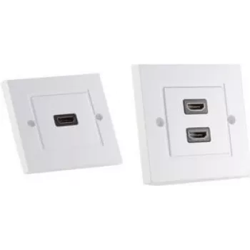 shiverpeaks BASIC-S toma de pared HDMI, 2x HDMI, blanco puro