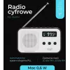 Adler AD 1907 radio digital PLL, AM/FM, 40 presintonías, alarma con repetición, USB-C, batería recargable integrada, conector de 3,5 mm, blanco/negro