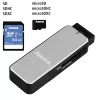 Hama 123900 lector de tarjetas USB 3.0 SD/microSD, aluminio, negro/plata