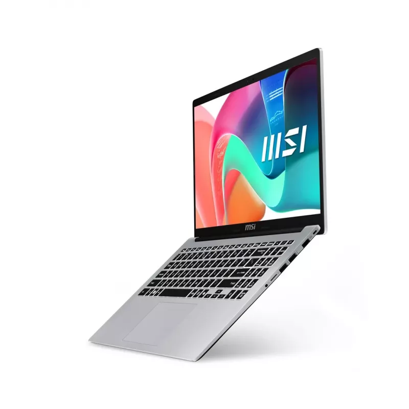 MSI Modern 15 F13MG-088PL Intel® Core™ i7 i7-1355U Portátil 39,6 cm (15,6 inch) Full HD 16 GB DDR4-SDRAM 512 GB SSD Wi-Fi 6E (802.11ax) Windows 11 Pro Plata